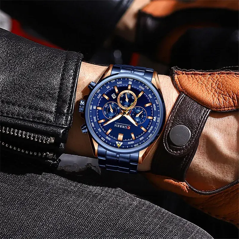 Curren Sport Chronograph Blue Dial Men's Watch | 8399